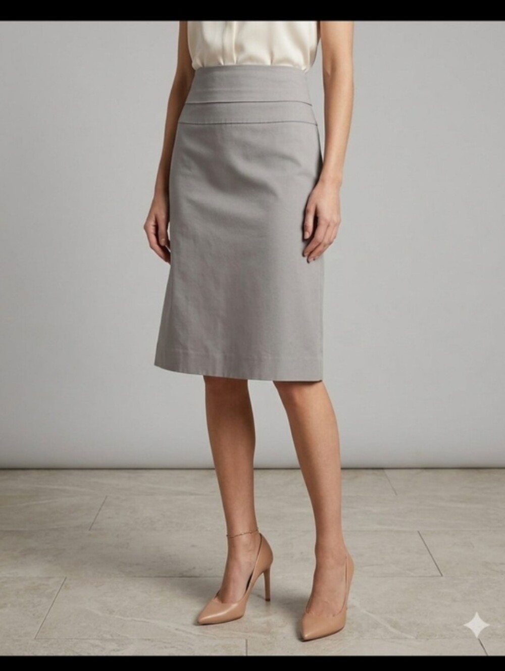 Club Monaco Classic High-Waist Gray Pencil Skirt